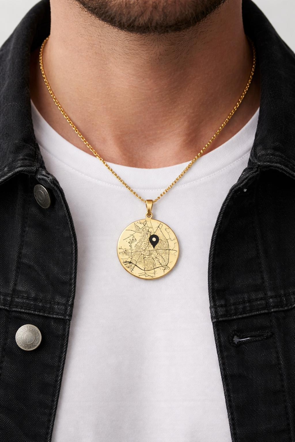 Colier Amoria - Gravat cu Harta