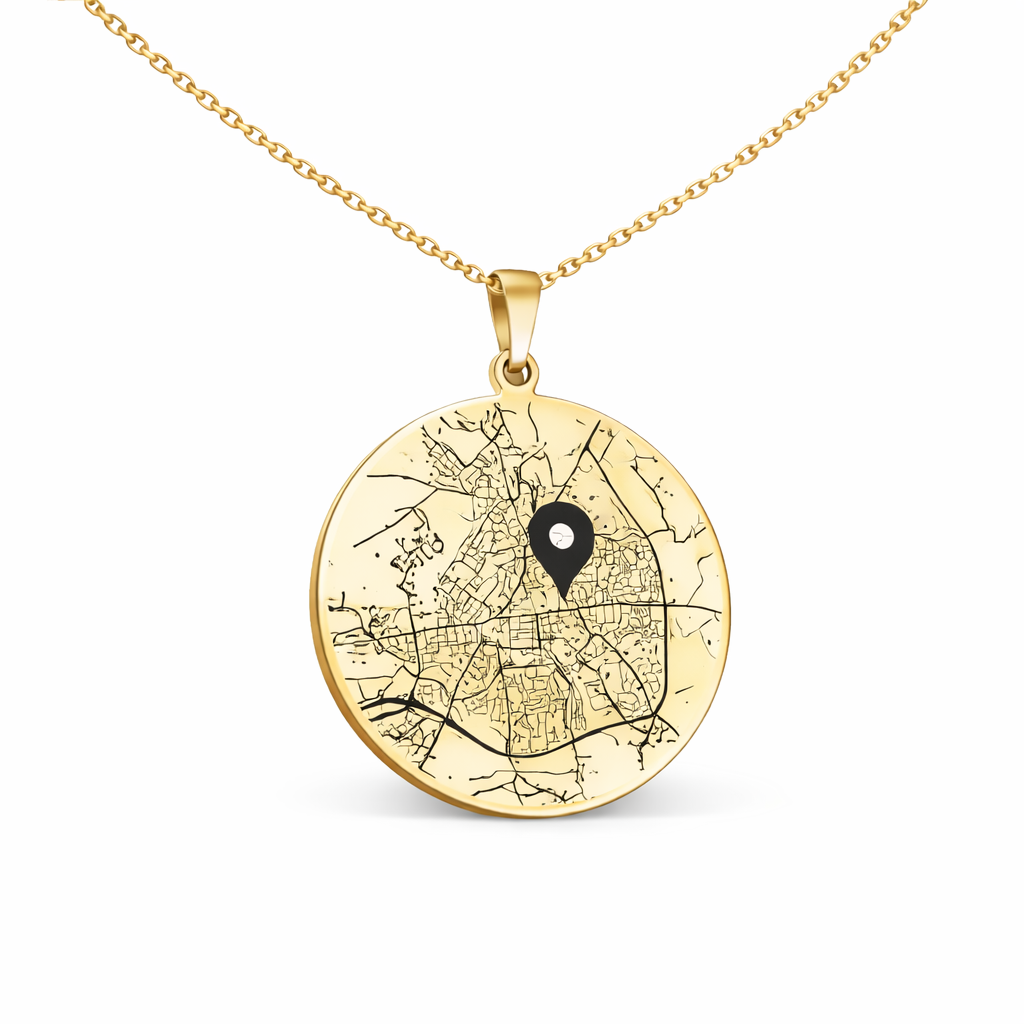 Colier Amoria - Gravat cu Harta