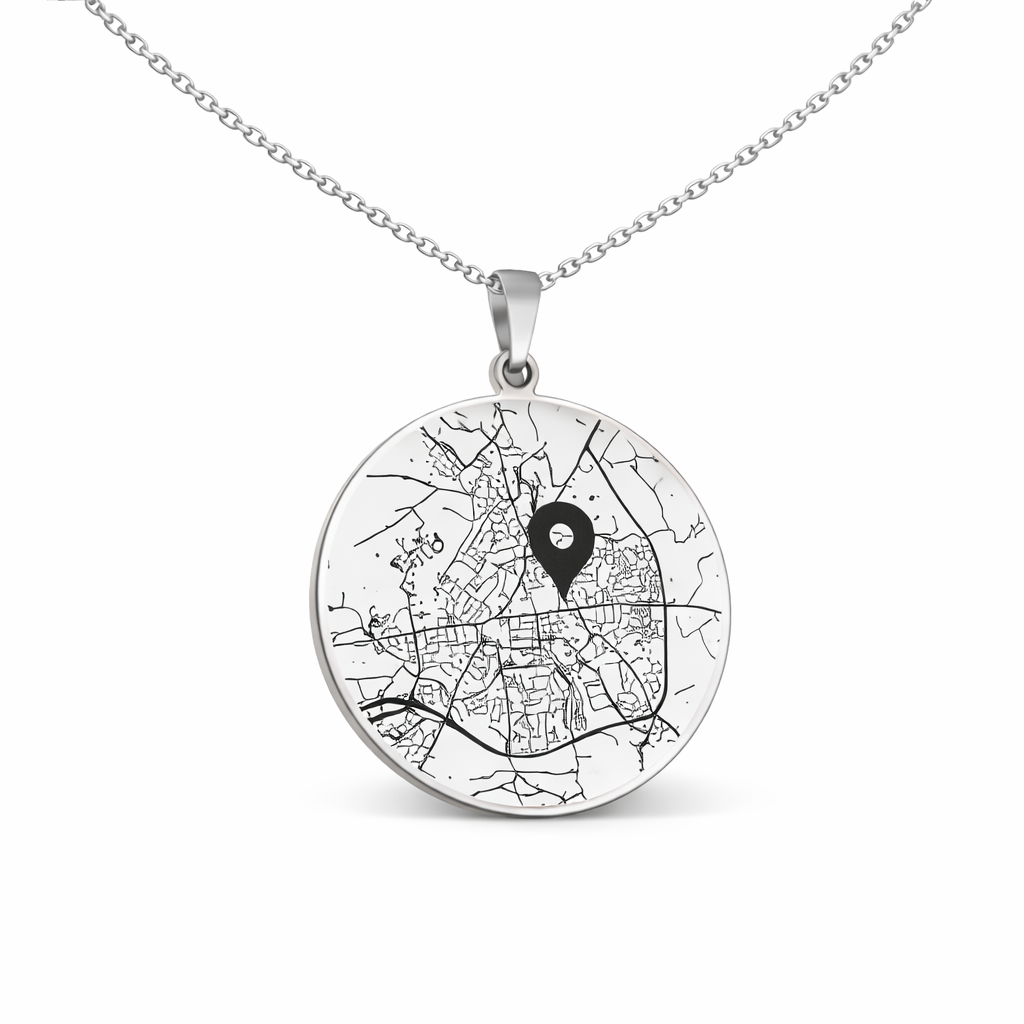 Colier Amoria - Gravat cu Harta